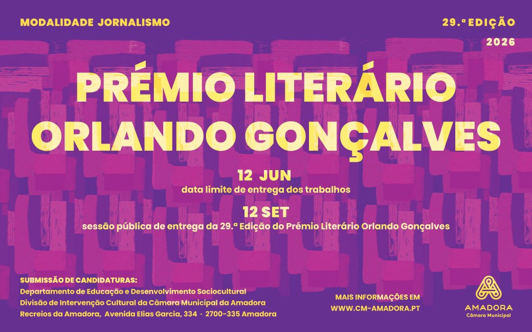 Candidaturas ao Prémio Literário Orlando Gonçalves até 12 de junho